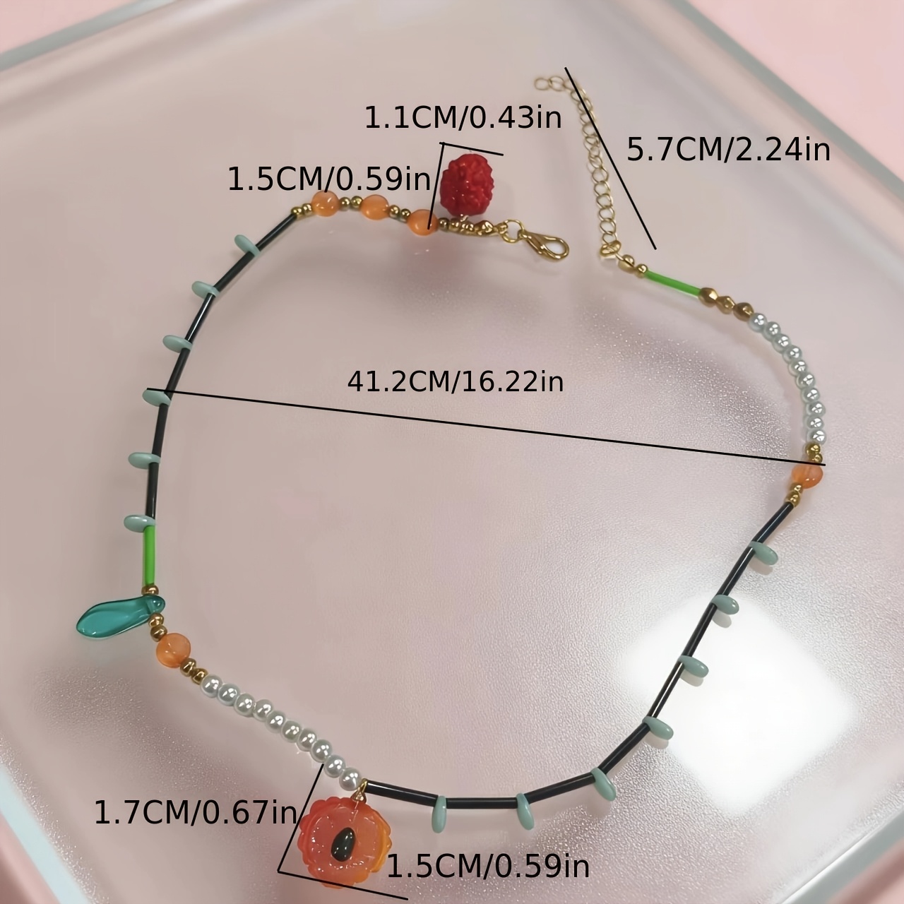Women's Summer Fruit Collection Colorful Necklace, Vacation Style